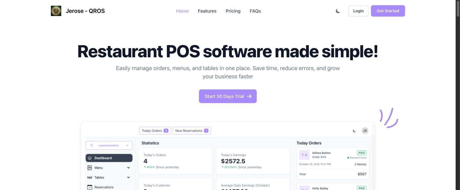 QROS restaurant POS